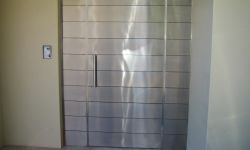 stainless steel cladded door for a residential property